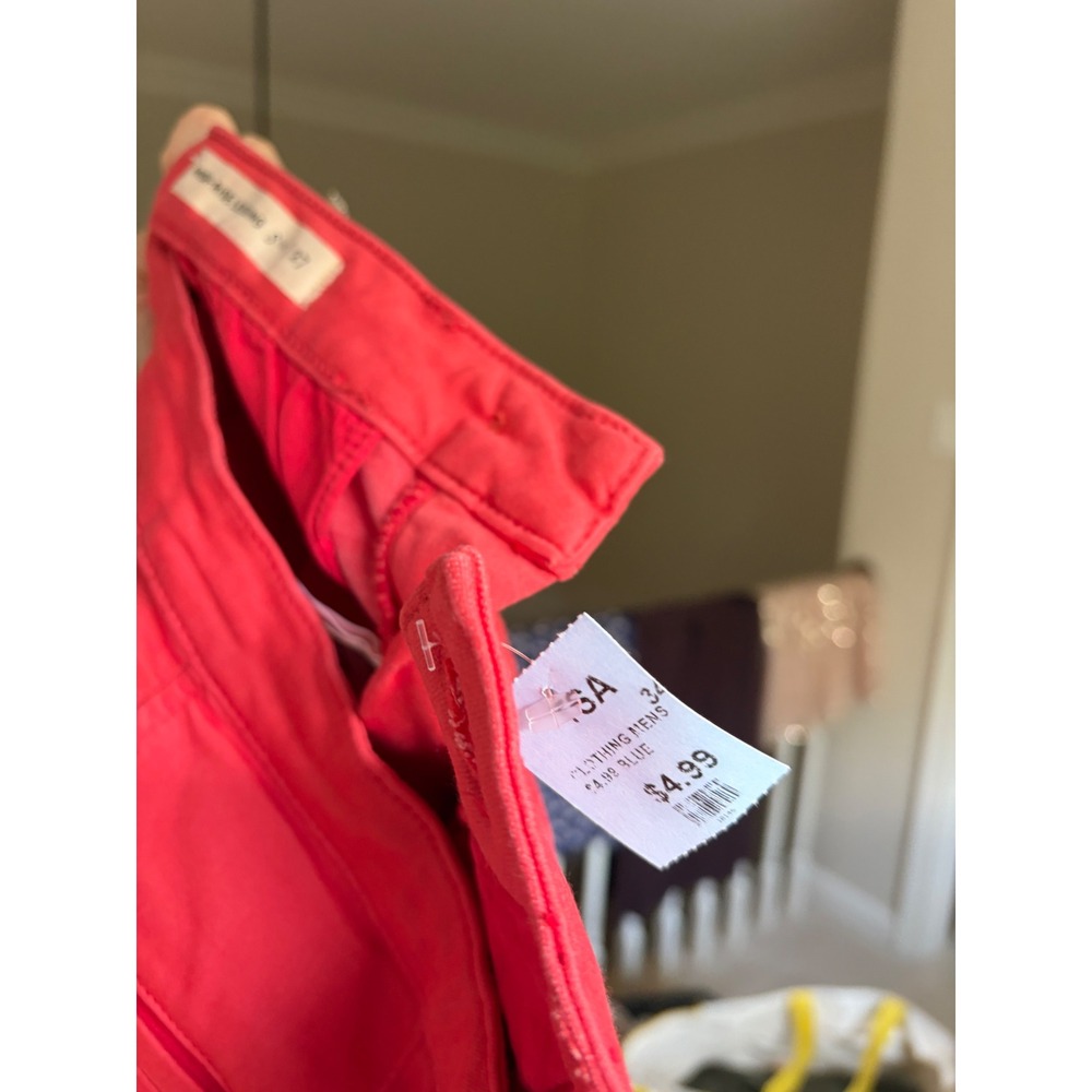 Pilcro Anthropologie High Rise Legging 27 Red Side Zip Preppy Office Siren Retro